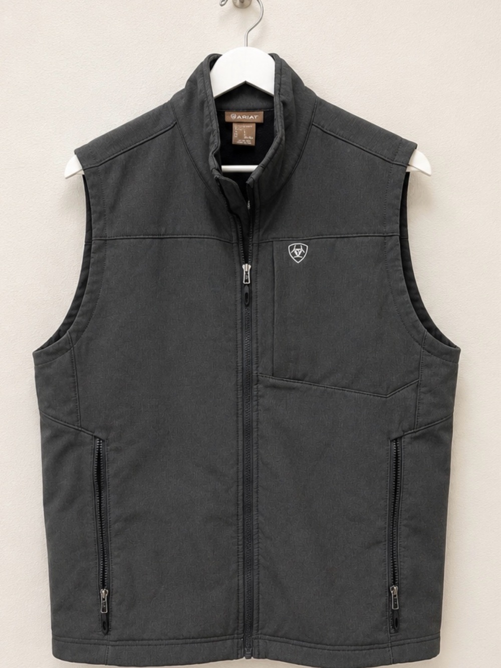 Ariat 2.0 Softshell Vest Men’s Large Black Full Zip Fleece Lined Western